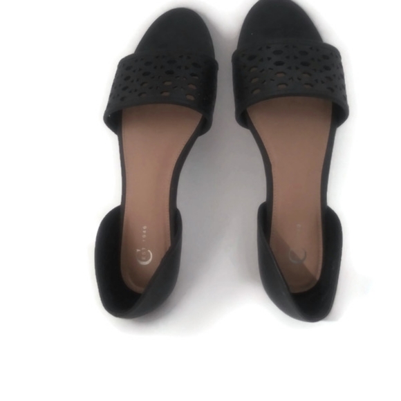 CATO Black Open-Toe Flats Size 9 - Picture 4 of 5